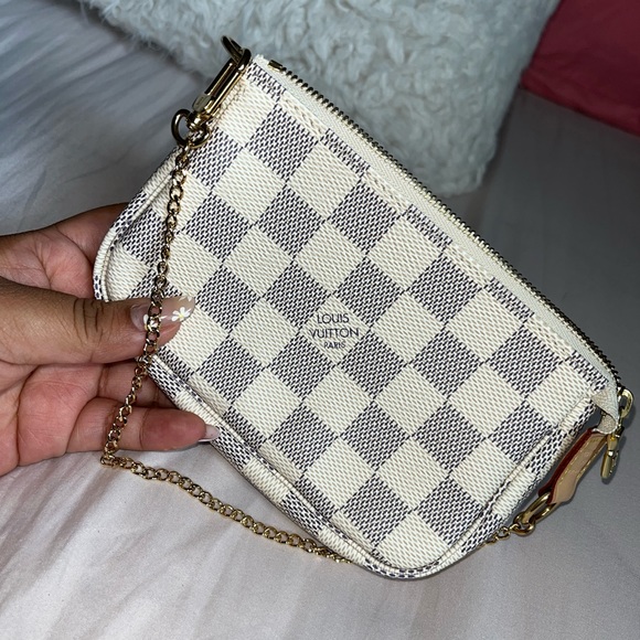 DISCONTINUED Louis Vuitton Mini Pochette Damier Azur - Picture 2 of 7
